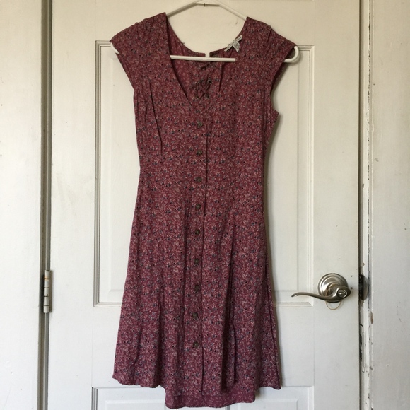 American Eagle Button Front V-Neck Shift Dress - Picture 1 of 8